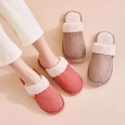 12 Pairs Womens Home Comfort Corduroy Slippers