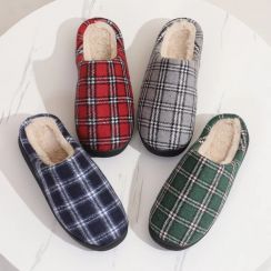 40 Pairs Womens Home Square Pattern Cotton Slippers