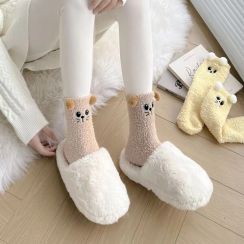 10 Pairs Women Winter Thick Cat Pattern Coral Velvet Socks