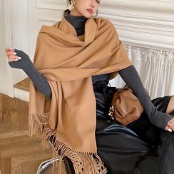 5Pcs Ladies Winter Solid Color Warm Shawl Scarf