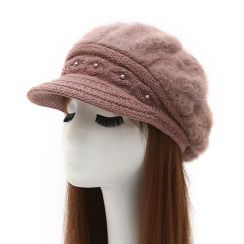 6Pcs Womens Fashion Knitted Fleece Winter Hat